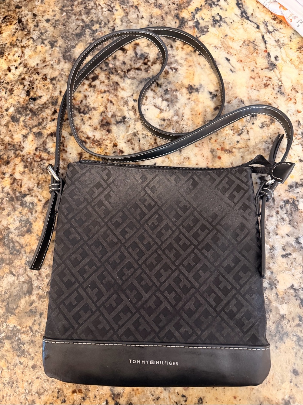 Tommy Hilfiger Black Monogram Crossbody Bag
